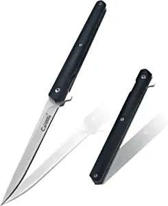 product image for Carimee Slim Pocket Knife Wood Handle Alloy Steel Tanto Blade Model No. [Model Number Needed]